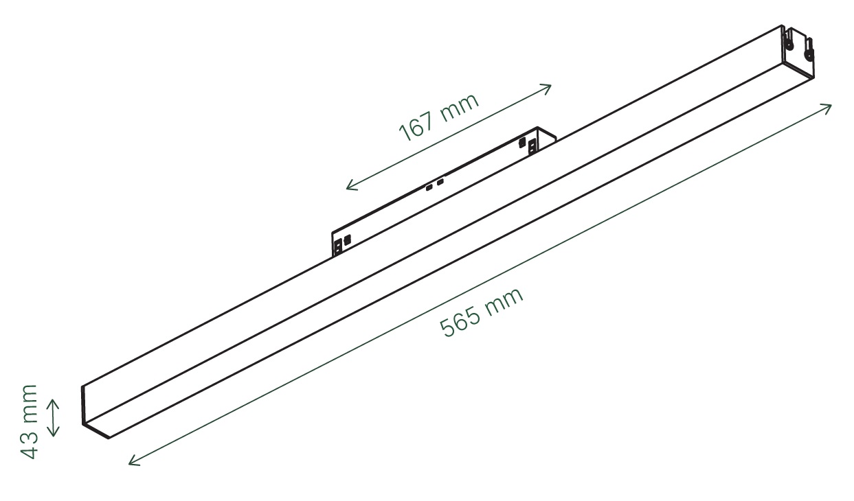 Archlines STRIPE 12.6W CRI90 3000K DALI, czarny
