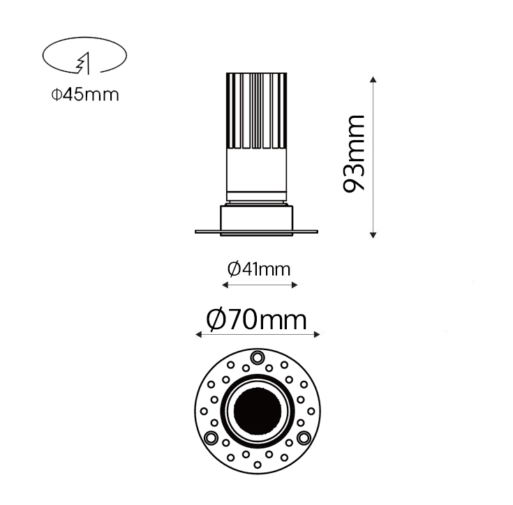 DOT trimless frame