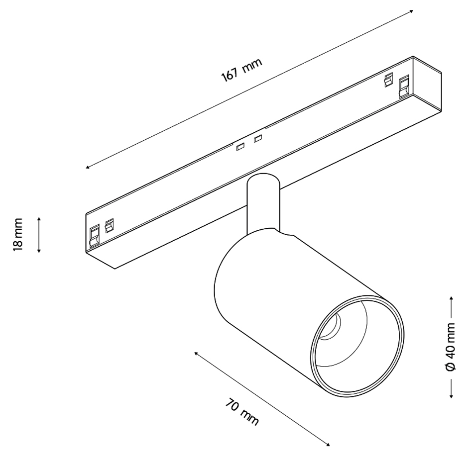 Archlines SPOT S 6.6W CRI90 3000K DALI, biały / czarny adapt.