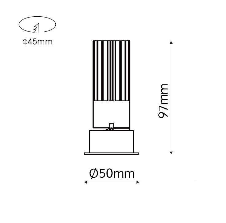 DOT Adjustable 25° LED module, czarny chrom